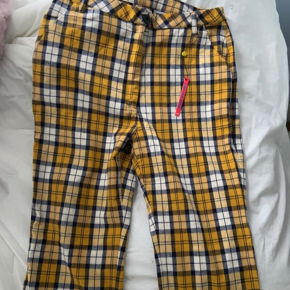 Unif Yellow Plaid Pants - Picture 2 of 4
